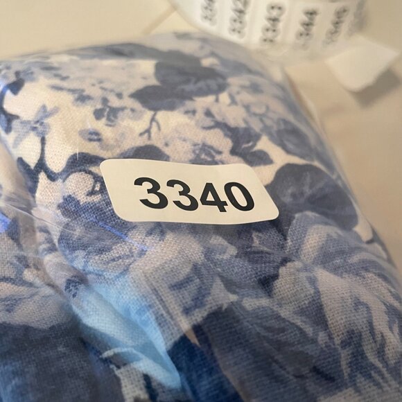 Abercrombie & Fitch Blue Floral Print Square Neck Linen/Cotton Mini Dress M Tall - Picture 9 of 9